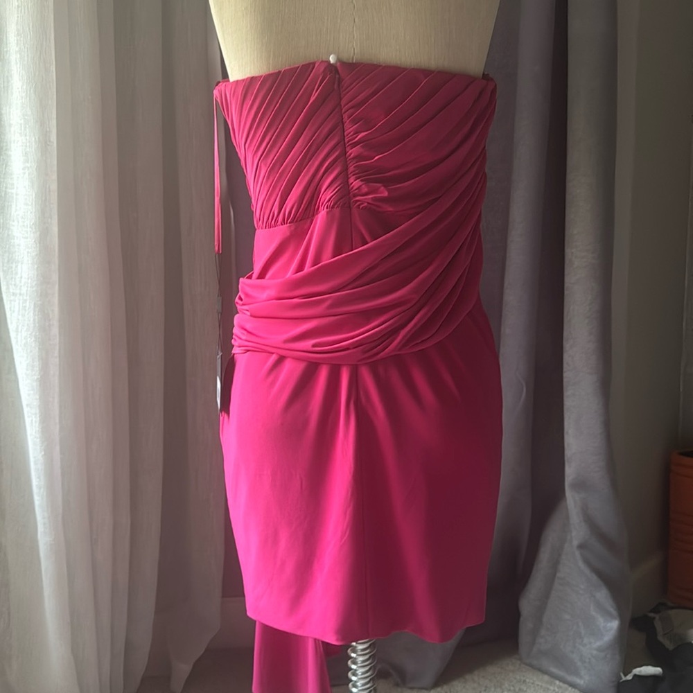 Mac Duggal Vibrant Hot Pink Strapless Dress - Picture 6 of 7